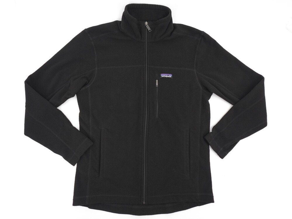Patagonia Fleece Jacket Mens Medium Black Micro D Outdoor Recycled HIking Mock